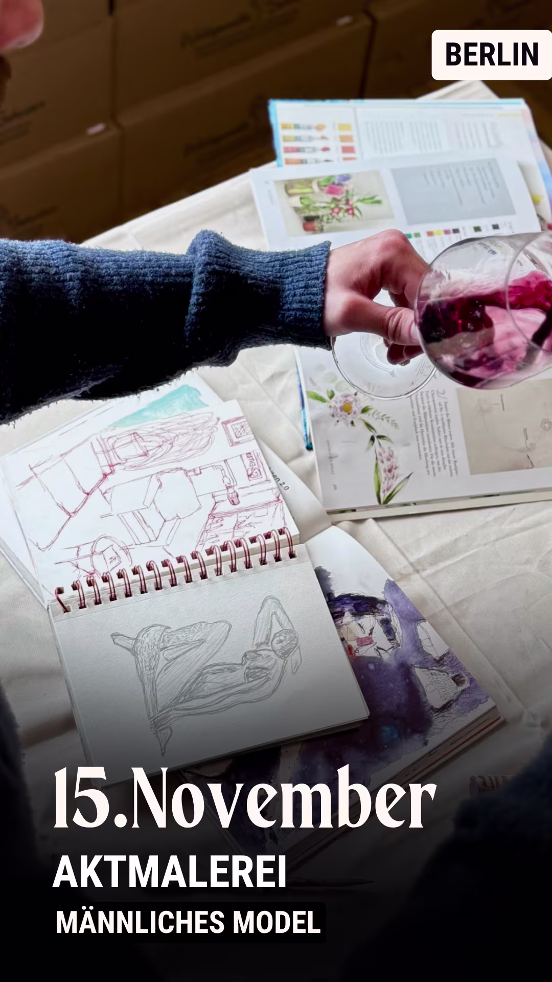 Kunst-Event in München mit Wein, Malerei und Live-Piano – Entkorkte Kunst Workshop